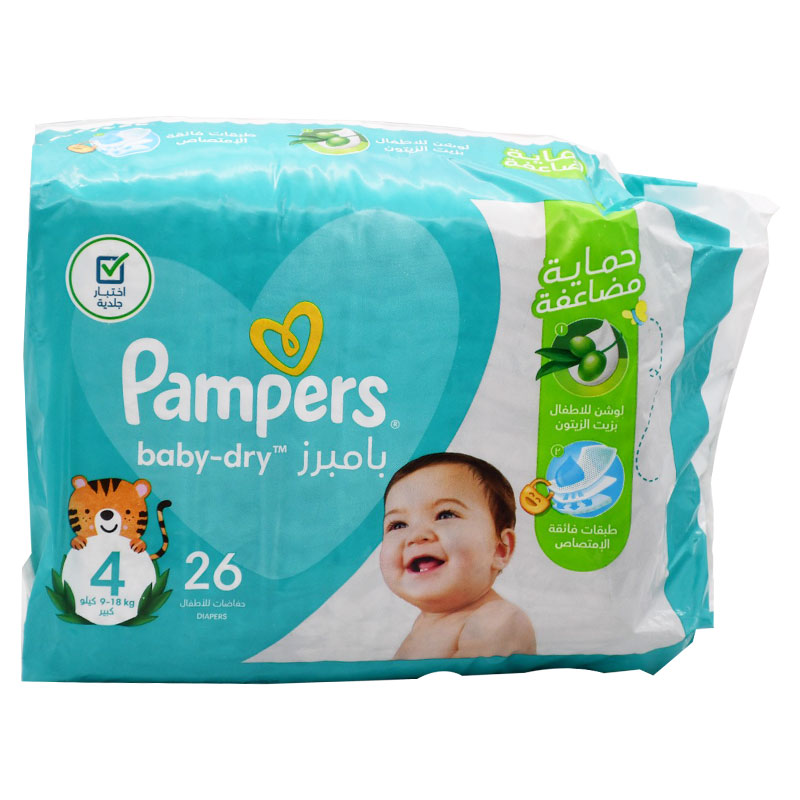 Pampers Baby Dry (4) (9 - 18kg) Maxi 26 Pieces image number 0