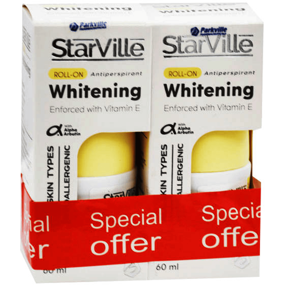 StarVille Whitening Sweet Vanilla Roll On 2*60ml (Offer Pack) image number 0