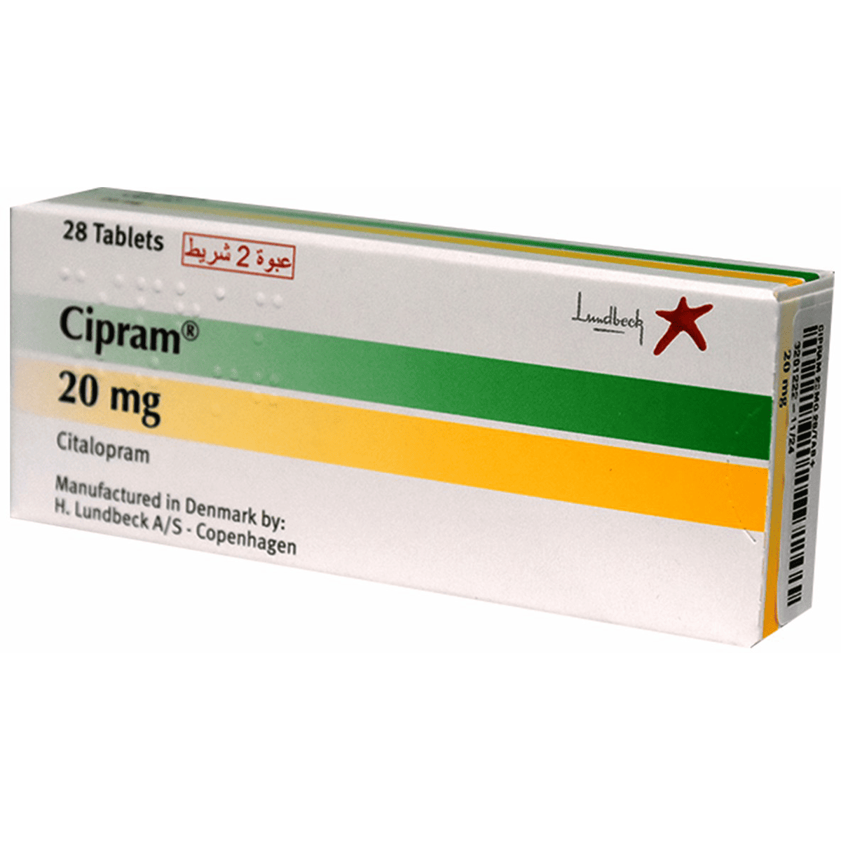 Cipram 20mg 28 Tablets image number 0