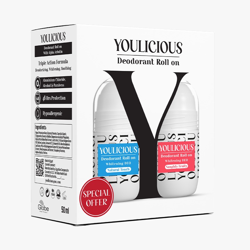 Youlicious Deodorant Roll On Natural Touch and Naughty Fruity 2 x 50ml (Offer Pack) image number 0