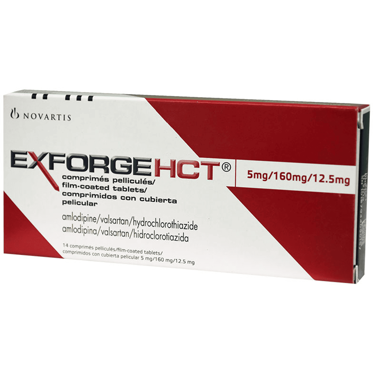 Exforge Hct5/160/12.5mg 14 Film Coated Tablets image number 0