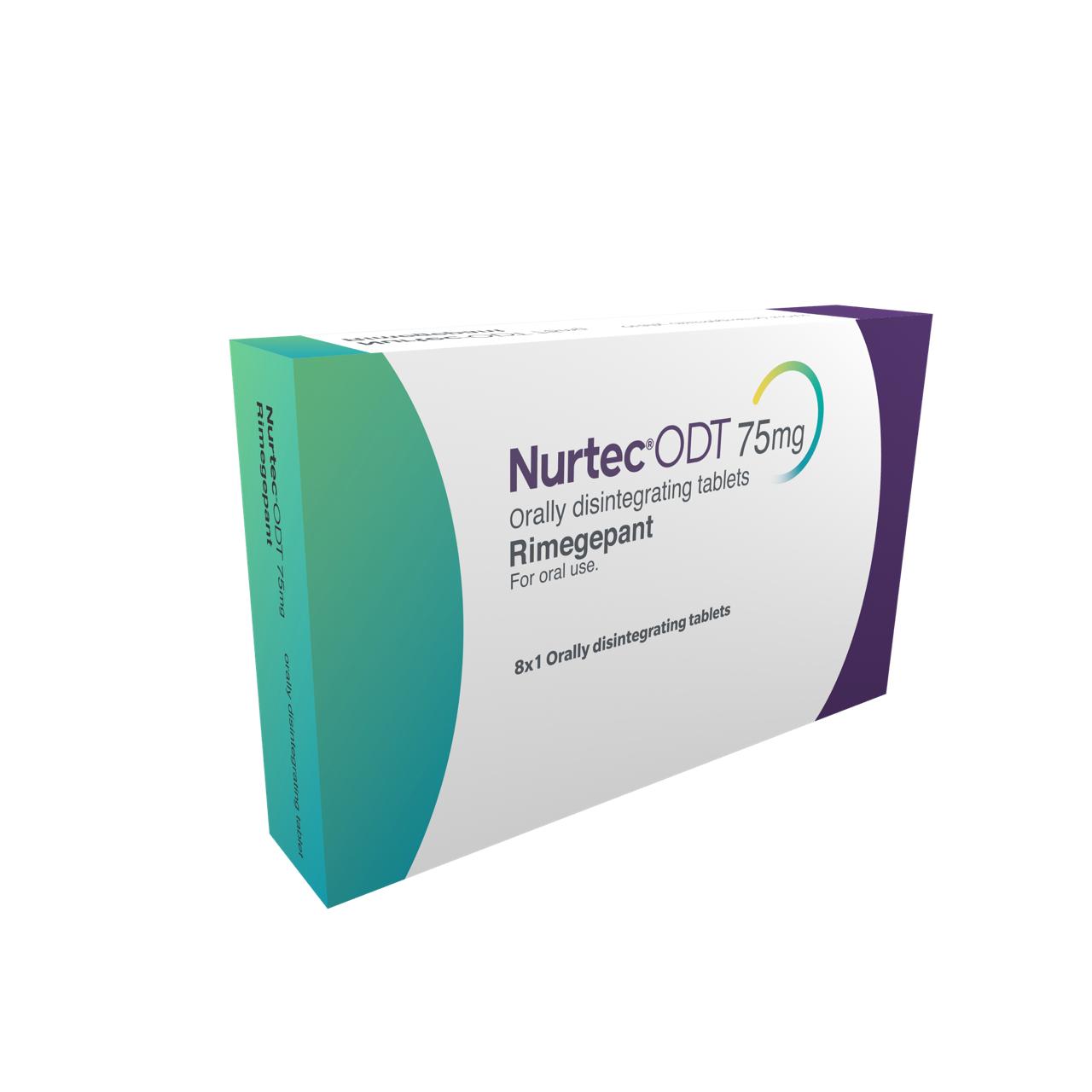 Nurtec ODT 75mg 8 Orally Disintegrating Tablets image number 0