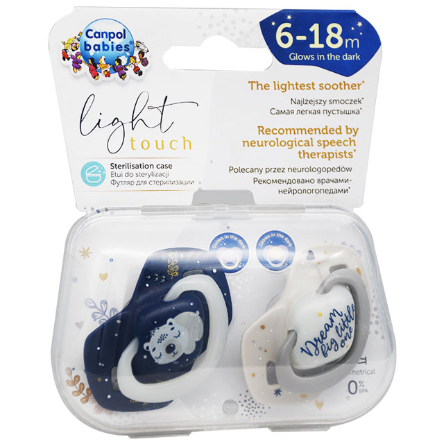 Canpol Light Touch Soother (6-18 Month) 2 Pieces/22-659Blu image number 0