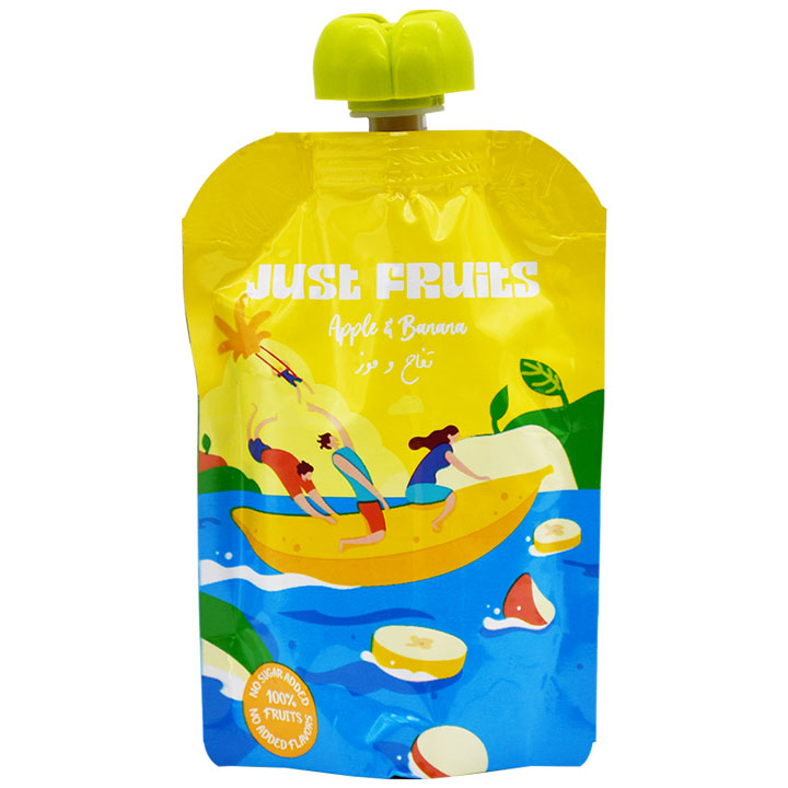 Just Fruits Apple and Banana Puree 110gm image number 0