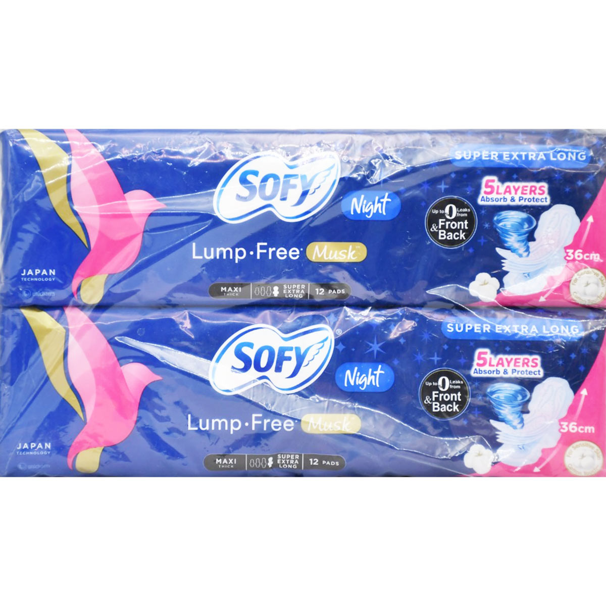 Sofy Lump Free Musk Maxi Super Extra Long 2X12 pieces (Offer Pack) image number 1