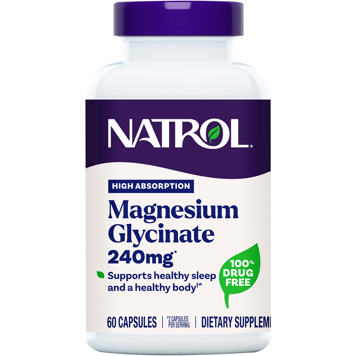 Natrol Magnesium Glycinate 240 mg 60 Capsules image number 0