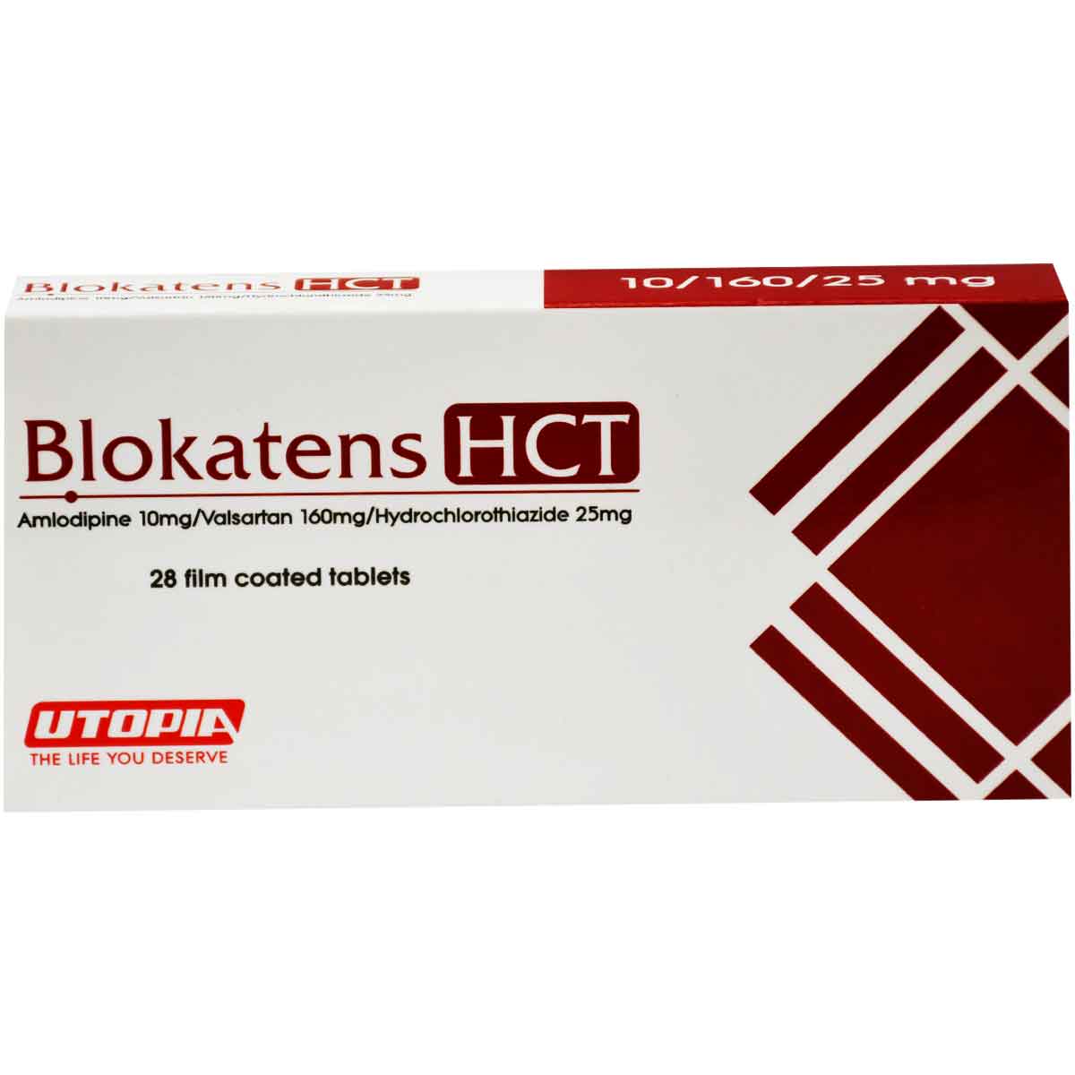 Blokatens Hct 10/160/25 mg 28 Film Coated Tablets image number 0