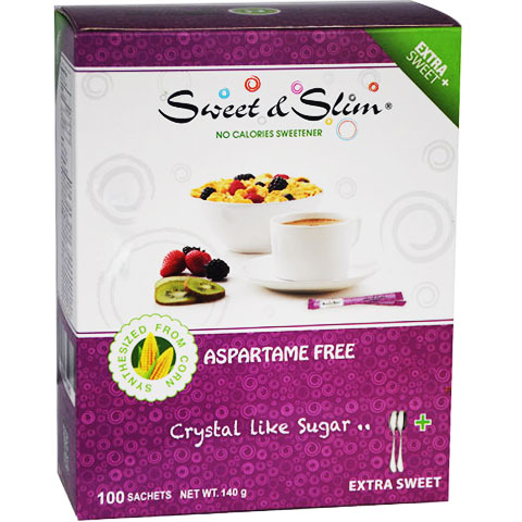 Sweet and Slim (1 Sachet = 2 Teaspoonful ) 140gm 100 Sachets image number 0