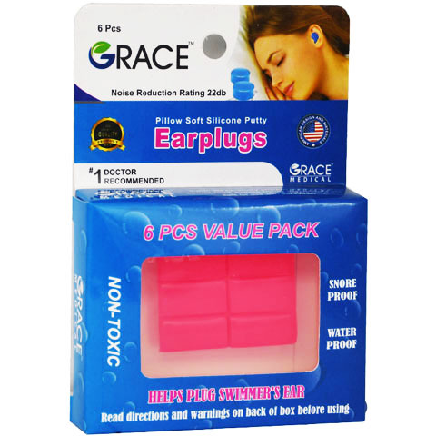 Grace Silicone Ear Plugs Adult 6 pieces image number 0