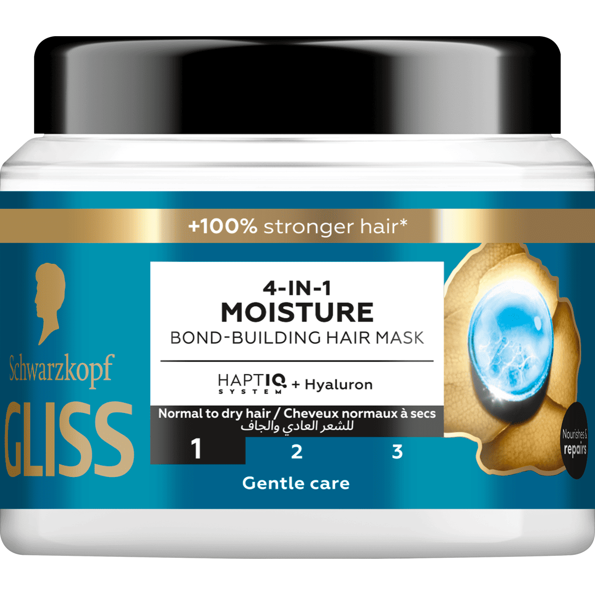 Gliss Moisture 4-in-1 Normal & Dry Hair Mask 400ml image number 0