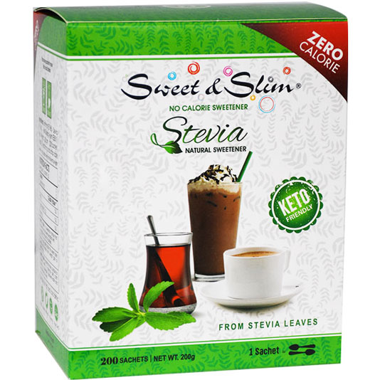 Sweet and Slim Stevia (1 Sachet = 2 Teaspoons ) 200 Sachets image number 0