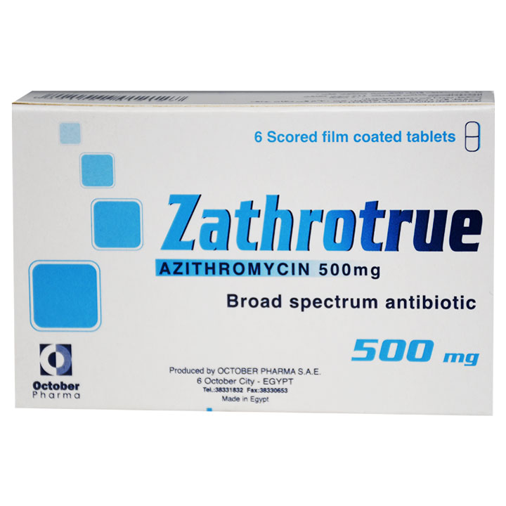 Zathrotrue 500mg 6 Scored Film Coated Tablet image number 0