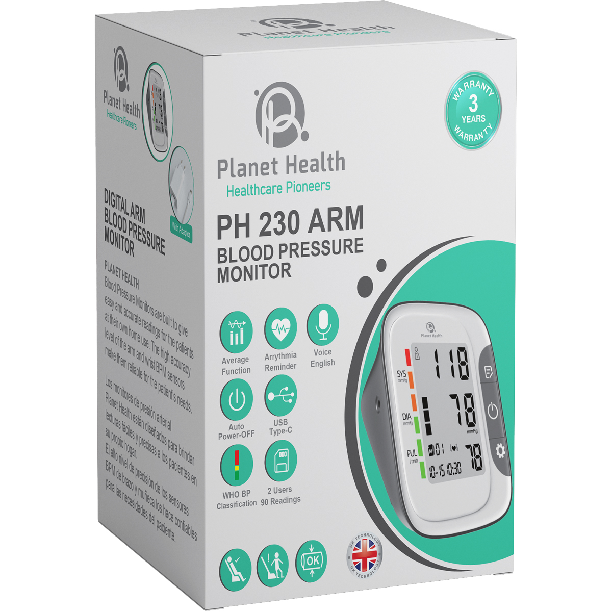 Planet Health Blood Pressure Monitor/PH230 Arm image number 0