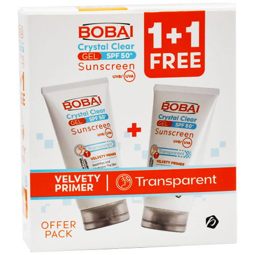 Bobai Crystal Clear Sunscreen SPF (50+) Gel 2x50gm (Offer Pack) image number 0