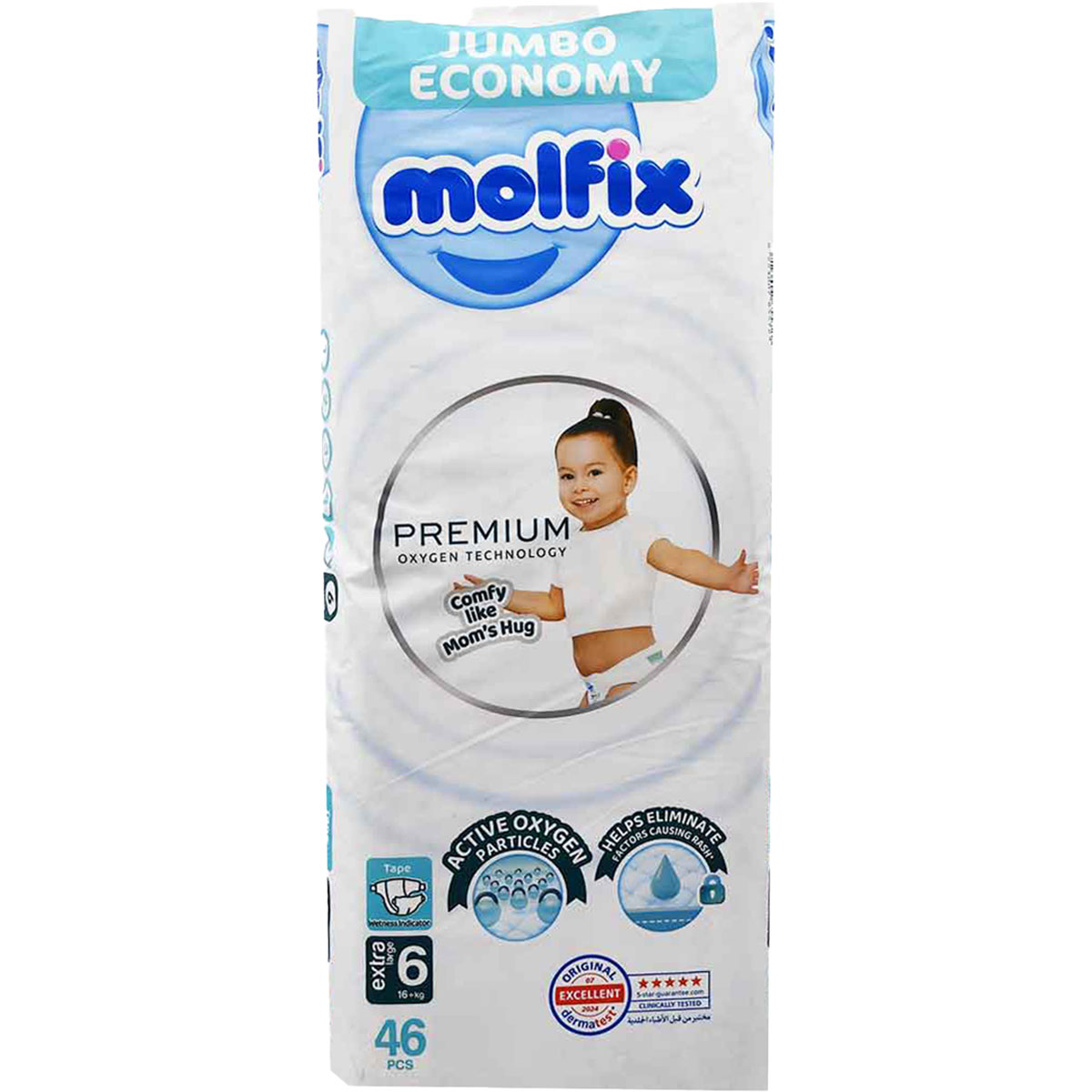 Molfix Premium (6) Extra Large (16+ Kg) 46 Pieces image number 0