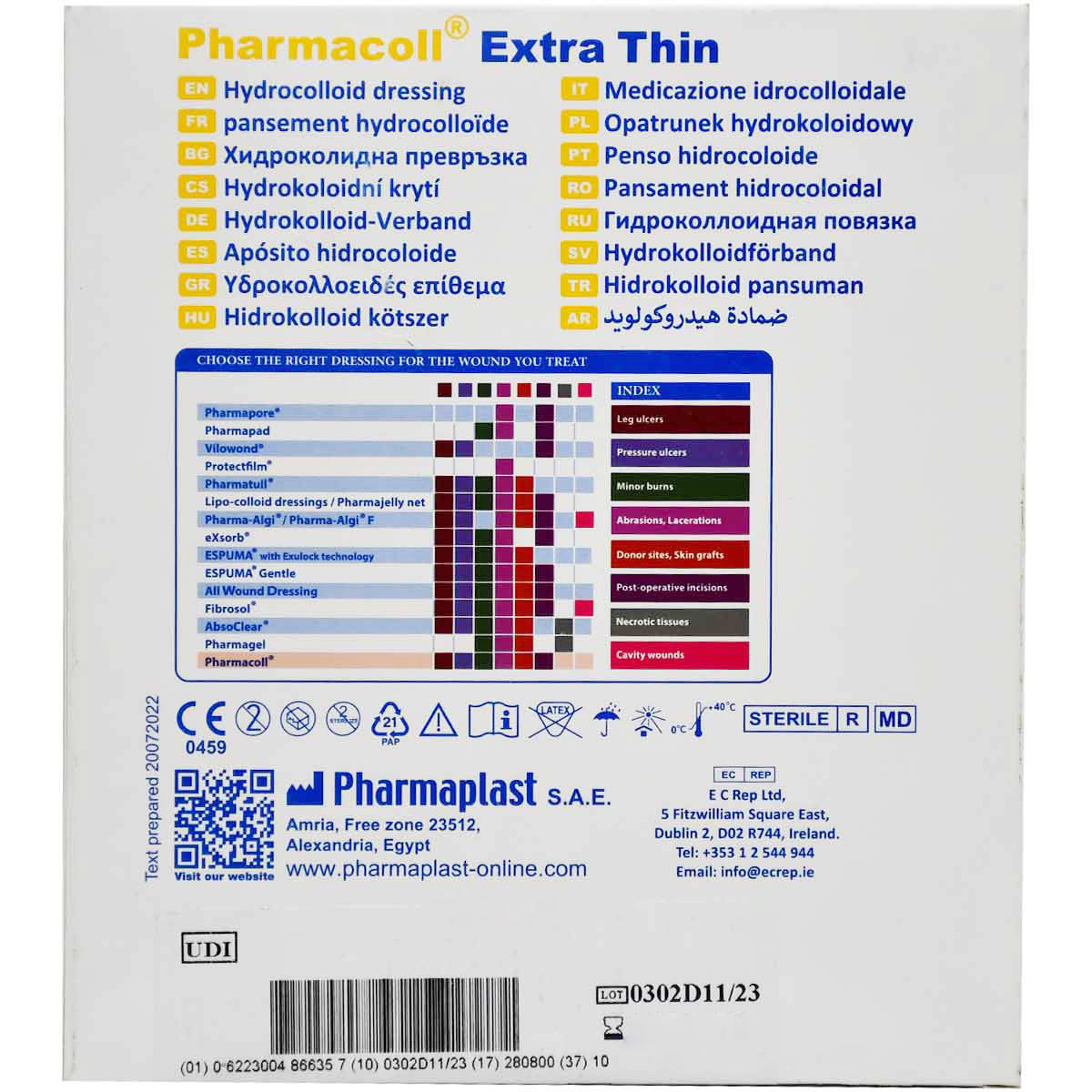 Pharmacoll Extra Thin Dressing 10&times;10cm 1 Piece image number 1