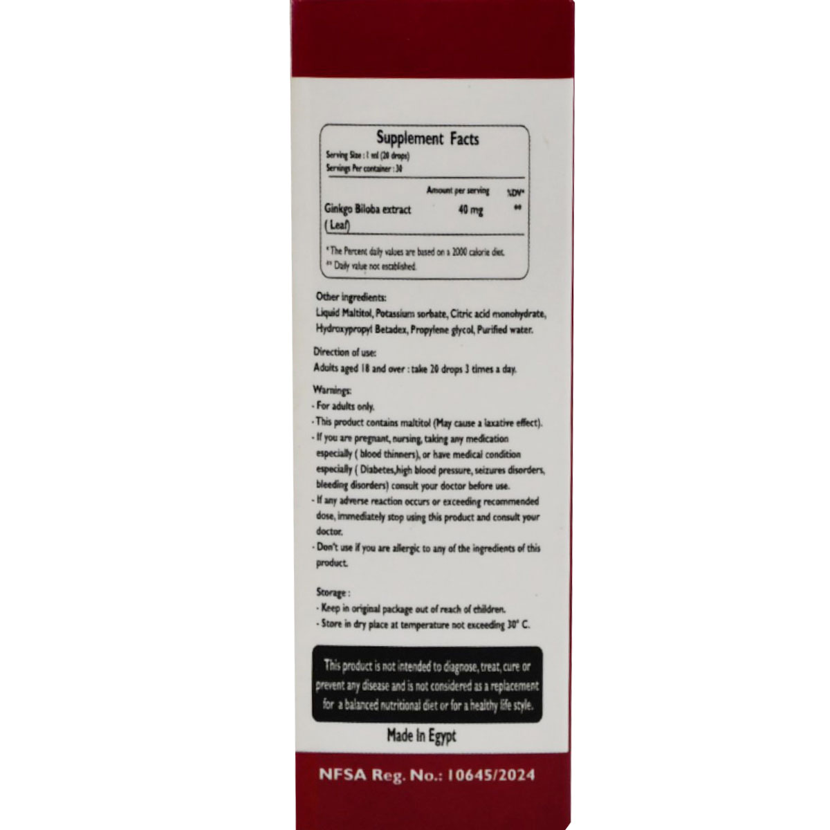 Ginkoravia Oral Drops 30ml image number 1