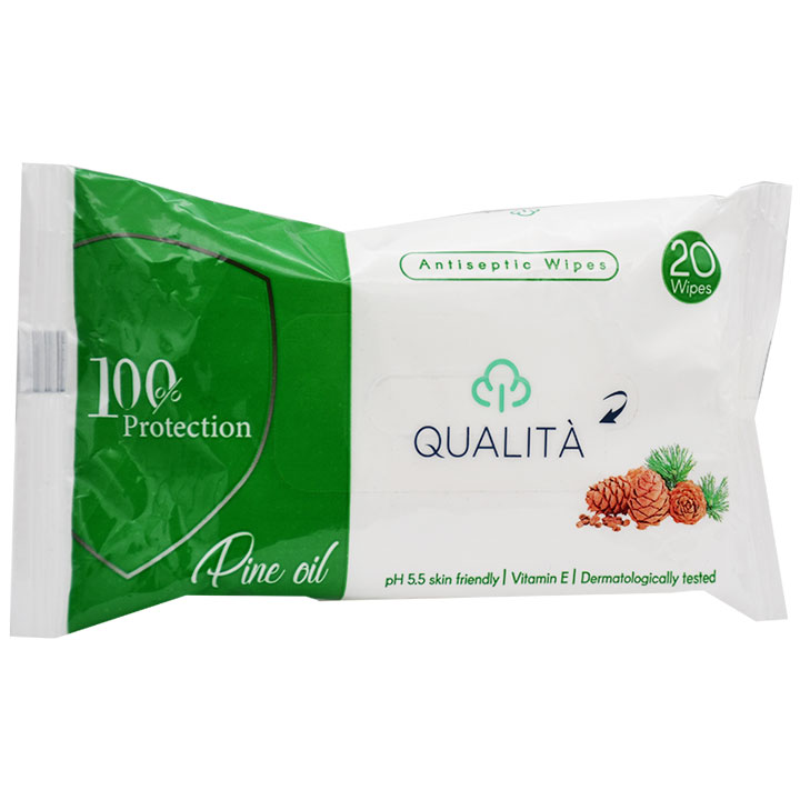 Qualita Antiseptic Wipes Pine Oil 20 Pieces image number 0