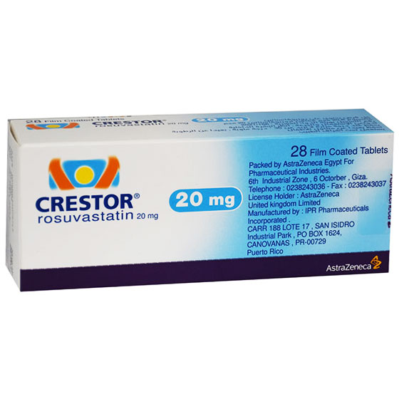 Crestor 20mg 28 Film Coated Tablets image number 0