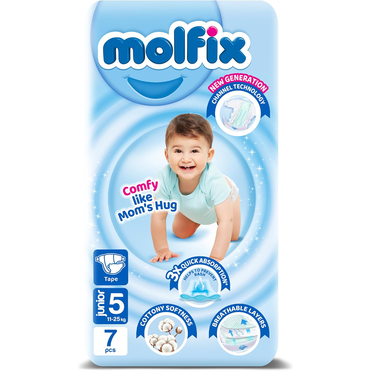 Molfix (5) Junior (11-25kg) Diaper 7pcs image number 0