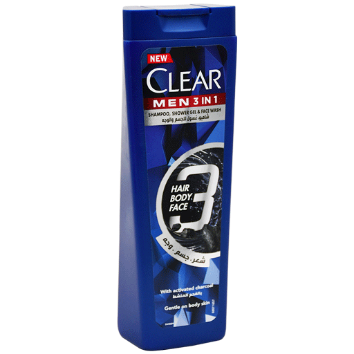 Clear Men 3x1 With Activated Charcoal 180ml image number 0