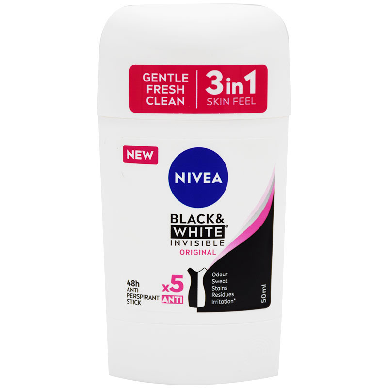 Nivea Invisible Black &White Original Deoderant Stick For Women 50ml image number 0