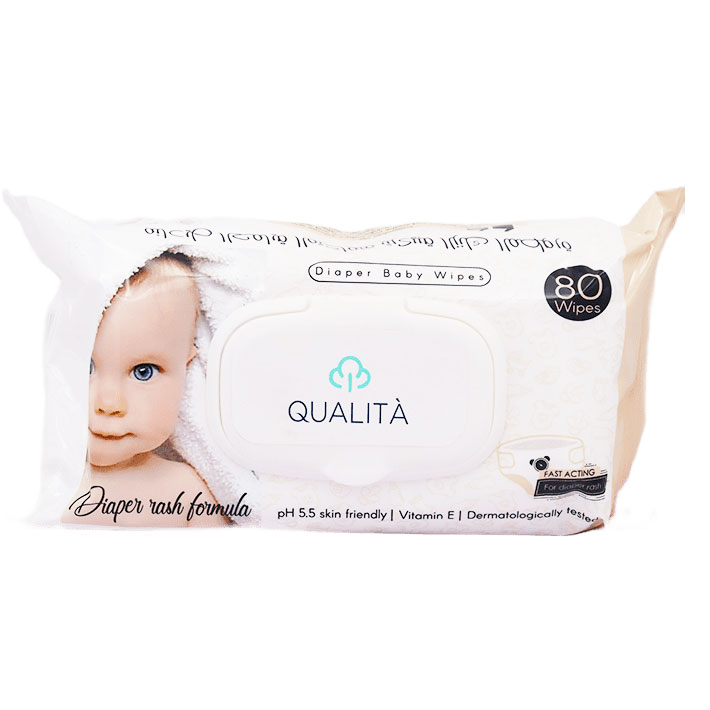 Qualita Baby Wipes For Diaper Rash 80 pieces image number 0