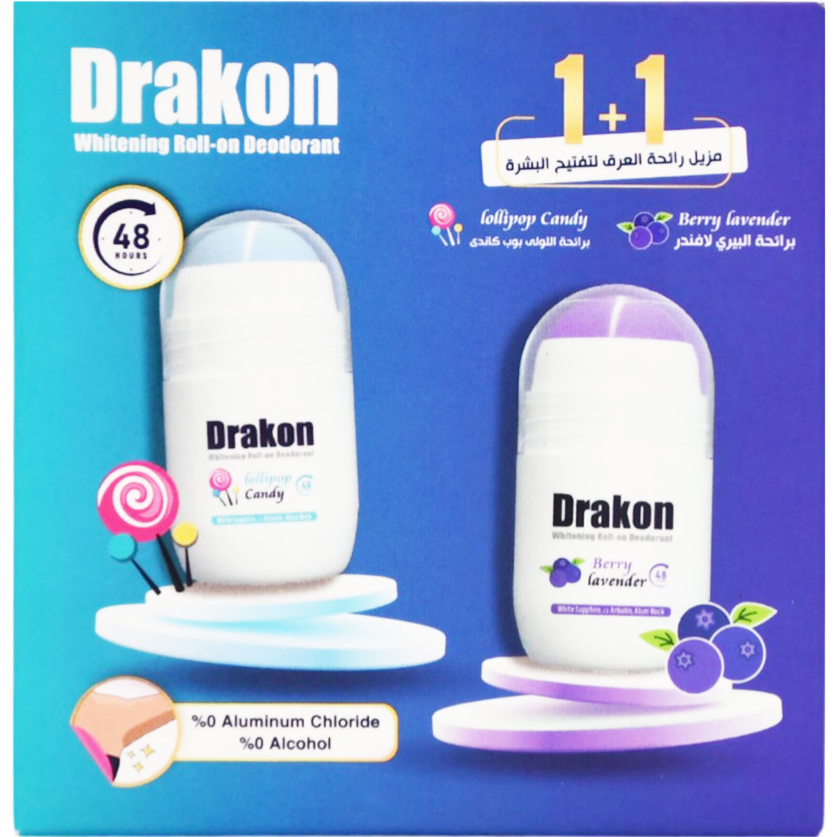 Drakon (Lollipop Candy+Berry Lavender) Deodorant Roll On 2 x 50ml (Offer Pack) image number 0