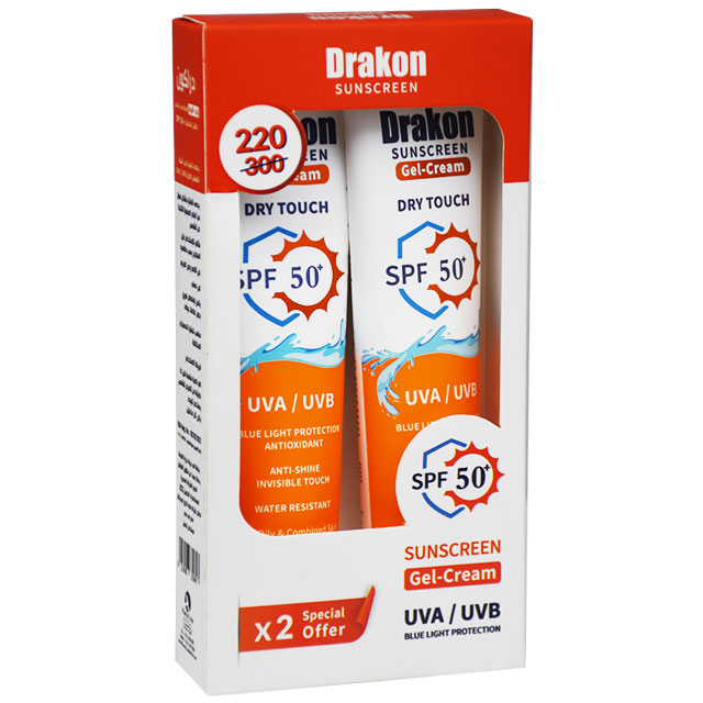 Drakon Sunscreen SPF (50+) Gel Cream 2*60gm (Offer Pack) image number 0