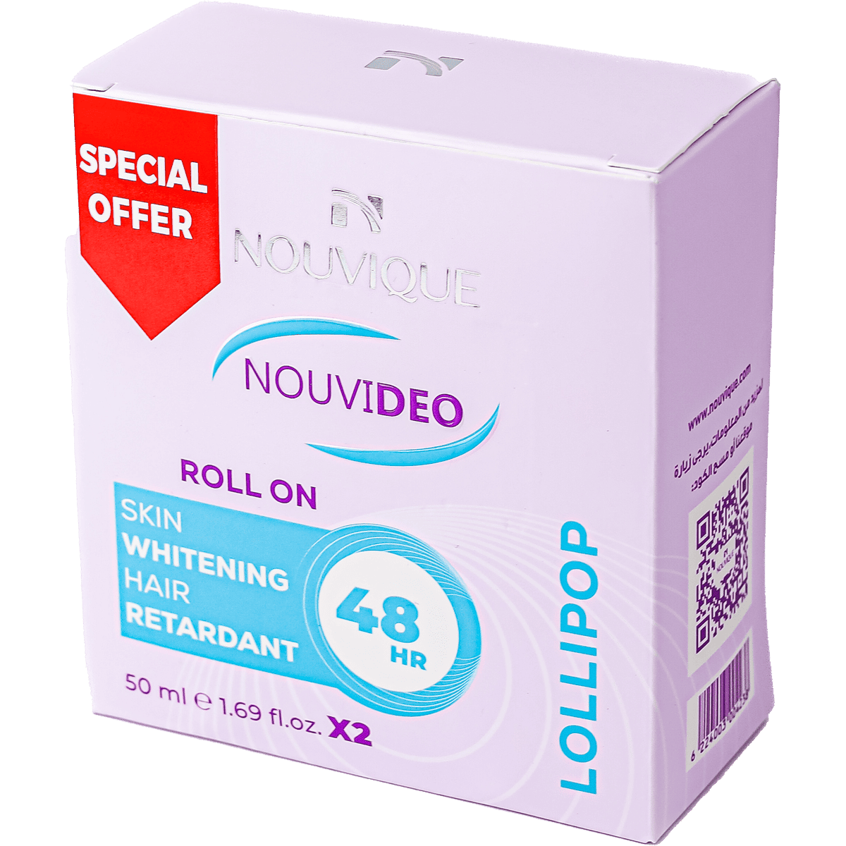 Nouvique Nouvideo Lollipop Deodorant Roll On for Women 2x50 ml (Offer Pack) image number 0