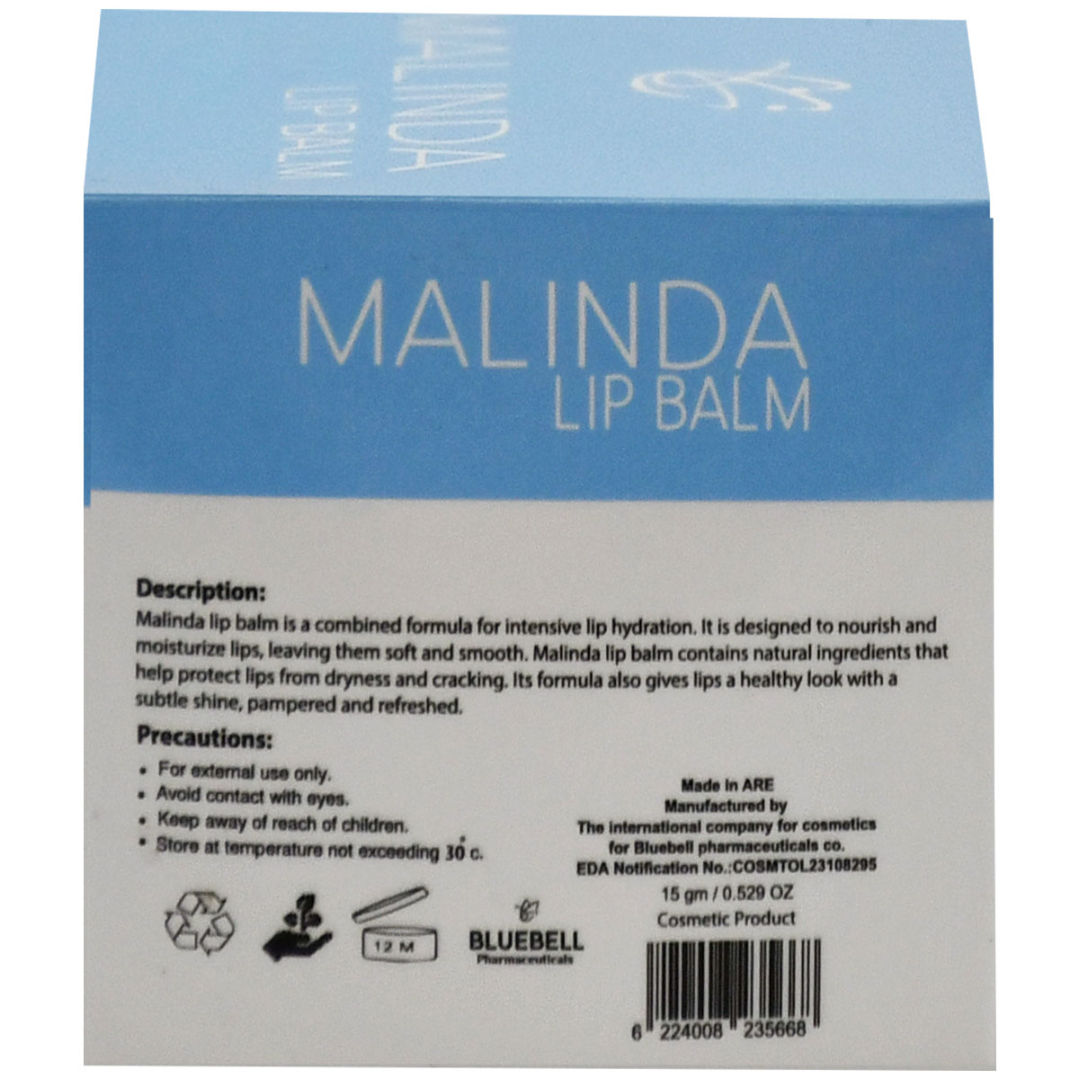 Malinda Beeswax and Shea Butter Lip Balm 15gm image number 1