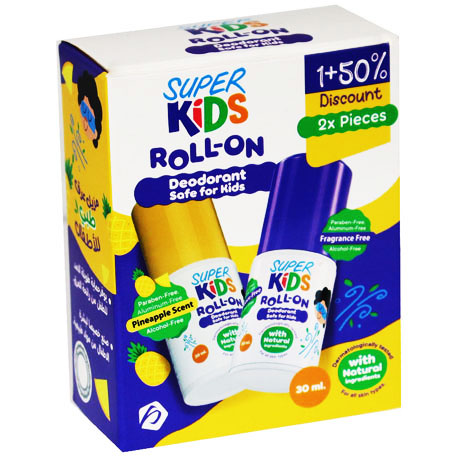 Super Kids Pineapple + Fragrance Free Deodorant Roll On 30ml 1+50% (Offer Pack) image number 0