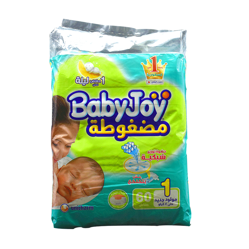 Babyjoy (1) New Born (Up To 4kg) Diaper 60pcs image number 0