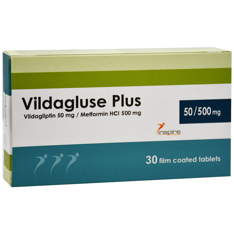 Vildagluse Plus 50/500mg 30 Film Coated Tablet image number 0