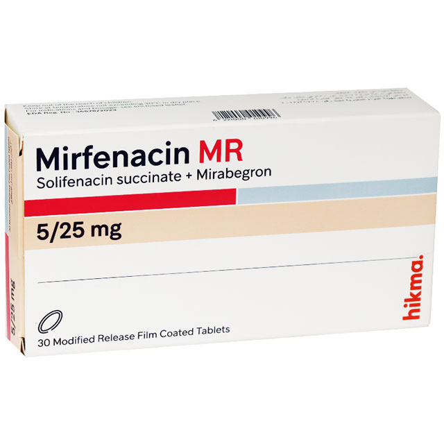 Mirfenacin MR 5mg/25mg 30 Film Coated Tablets image number 0