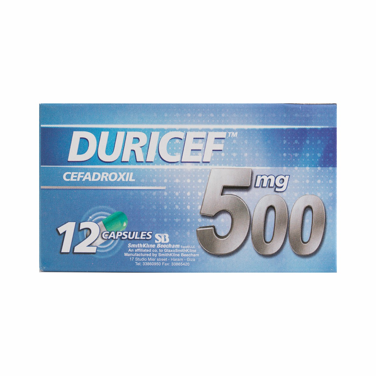 Duricef 500mg 12 Capsules image number 0