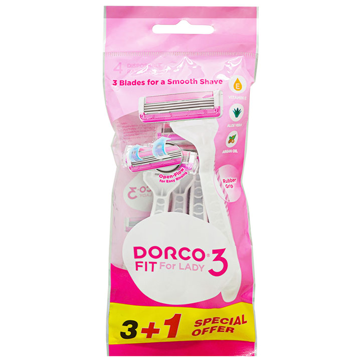 Dorco Fit 3 for Lady Razors (3 + 1) (Offer Pack) image number 0