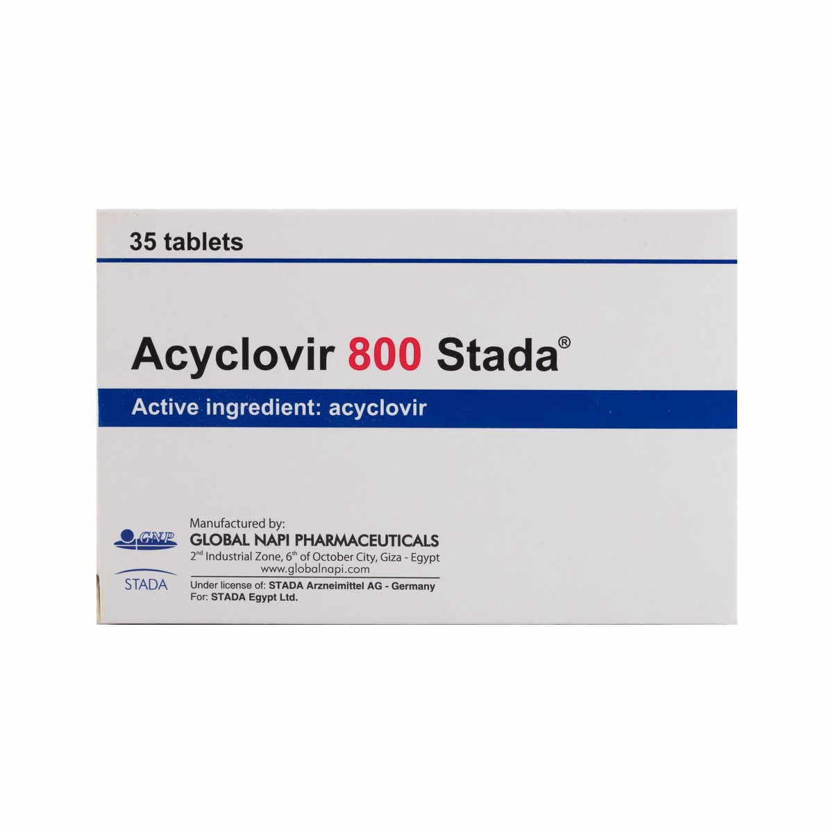 Acyclovir 800mg 35 Tablets image number 0