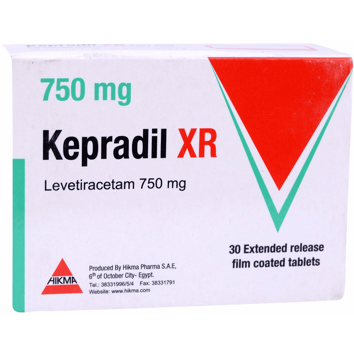 Kepradil XR (Extended Release) 750mg 30 Film Coated Tablets image number 0