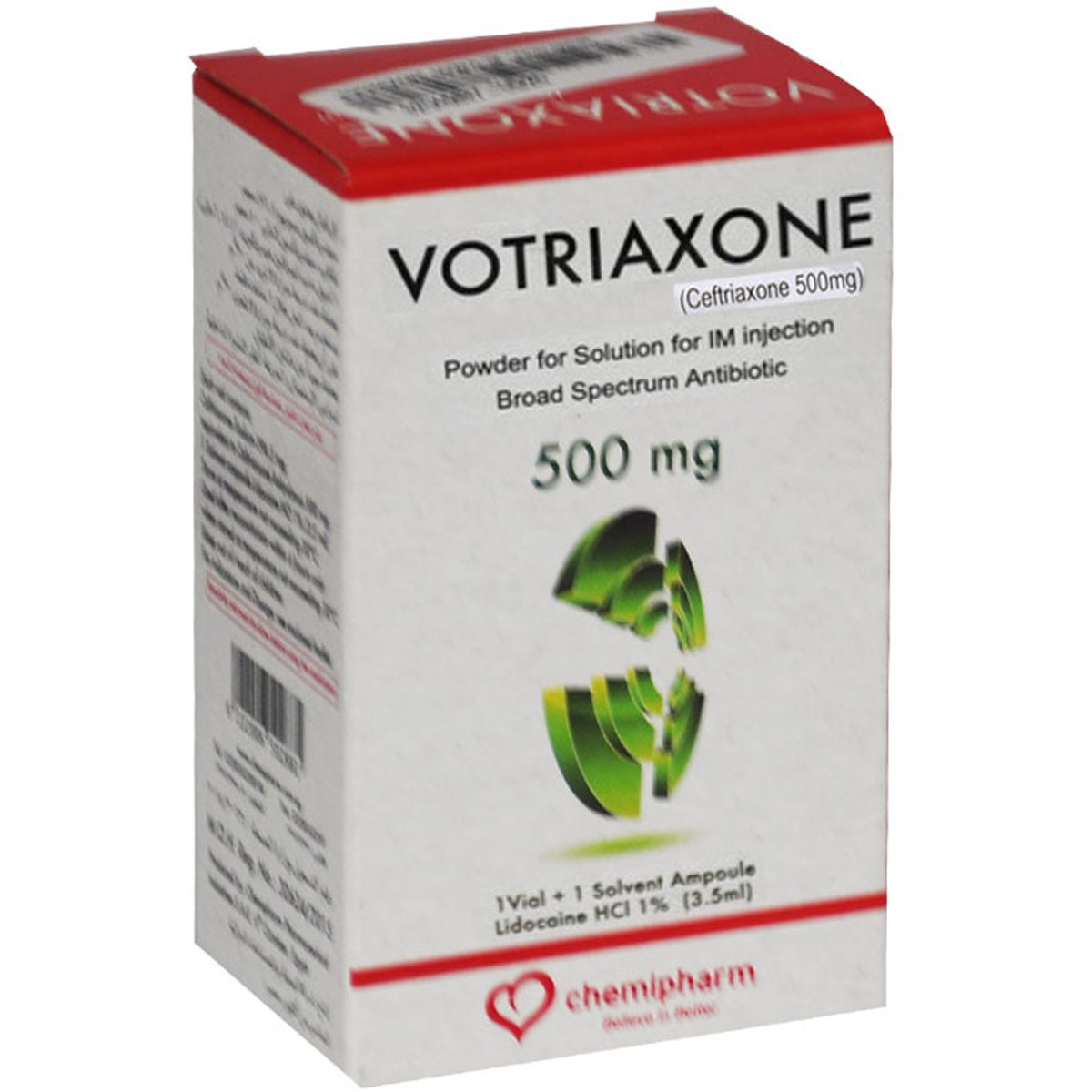 Votriaxone 500mg Intramascular 1 Vial image number 0