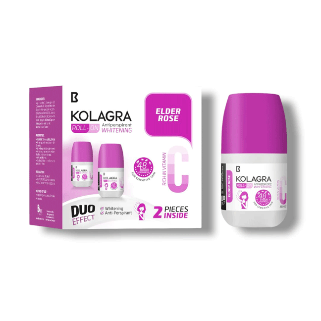 Kolagra Elder Rose Whiting Deoderant Roll On 2*60ml (Offer pack) image number 0