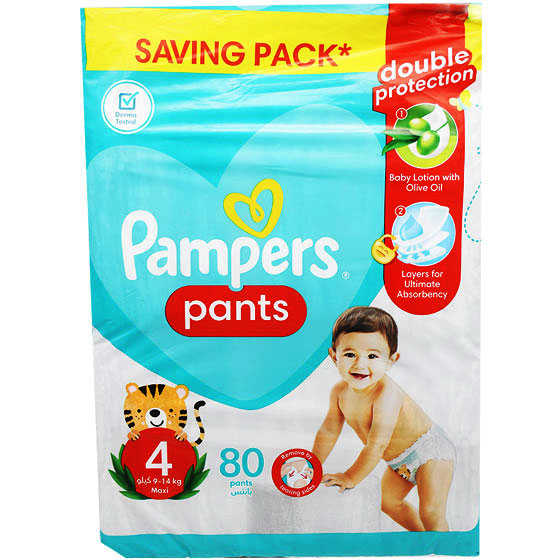 Pampers Pants 4 (9-14Kg) Maxi 80 pieces image number 0
