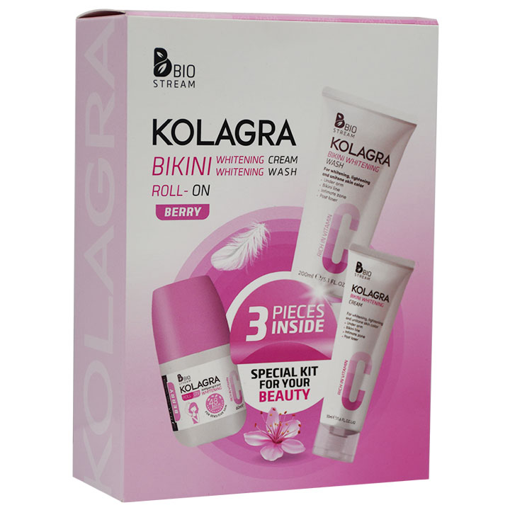 Kolagra Bikini (Wash 200ml+Cream 50gm)+Roll On Whitening 60ml ( Offer Pack ) image number 0