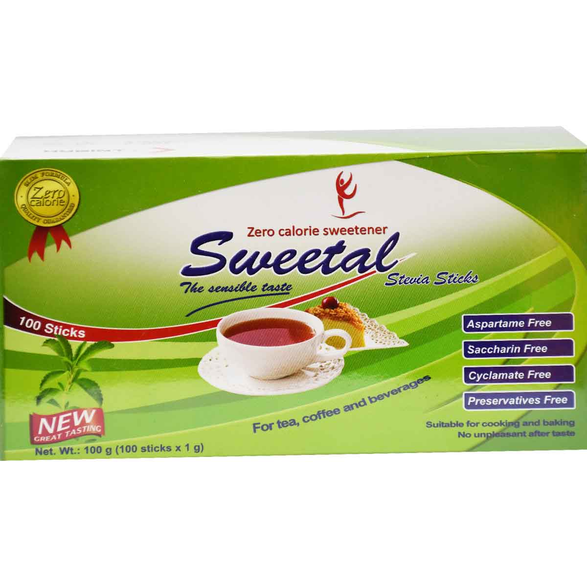 Sweetal Stevia Zero Calorie Sweetener 100 Sticks image number 0