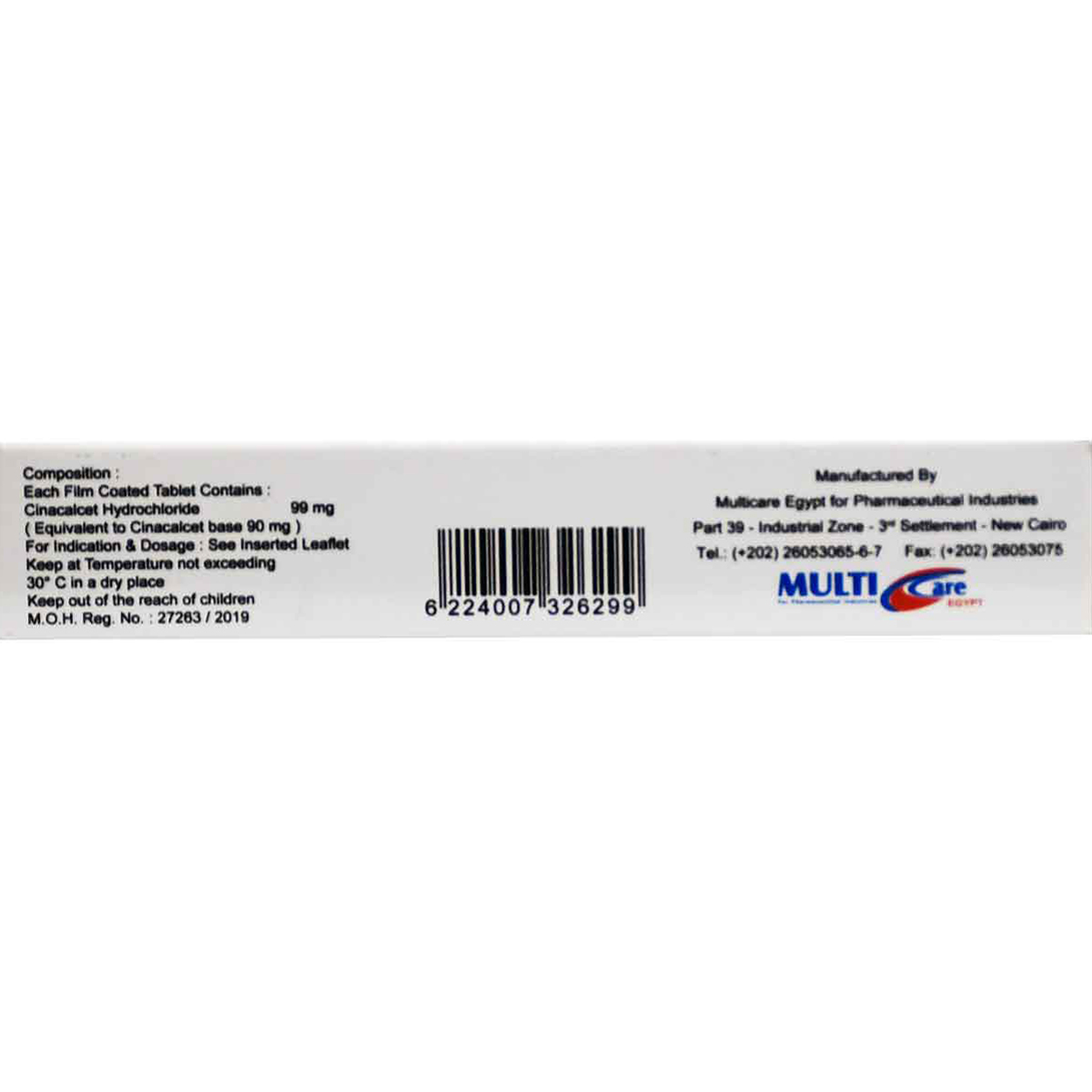 Cinacalcet 90 mg 10 Film Coated Tablets image number 1