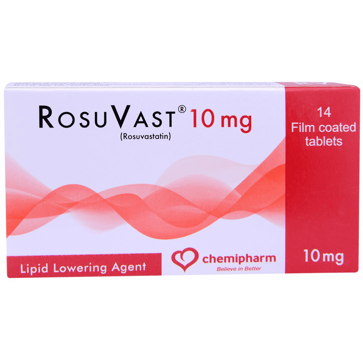 Rosuvast 10mg 14 Film Coated Tablets image number 0
