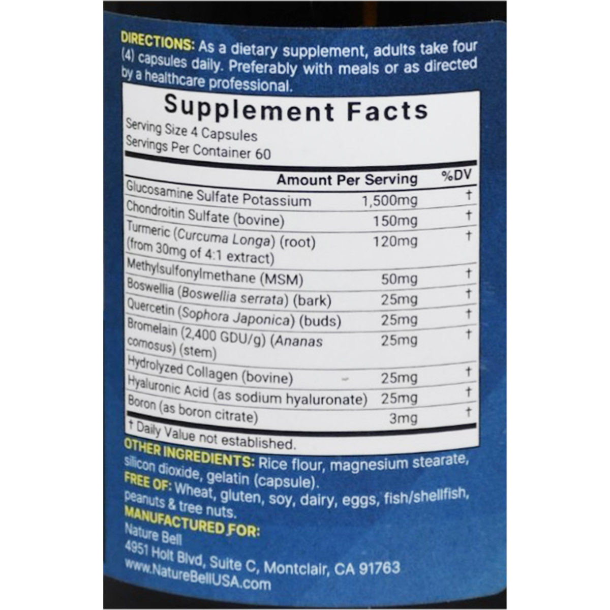Naturebell Advanced Glucosamine Chondroitin and MSM 240 Capsules image number 1