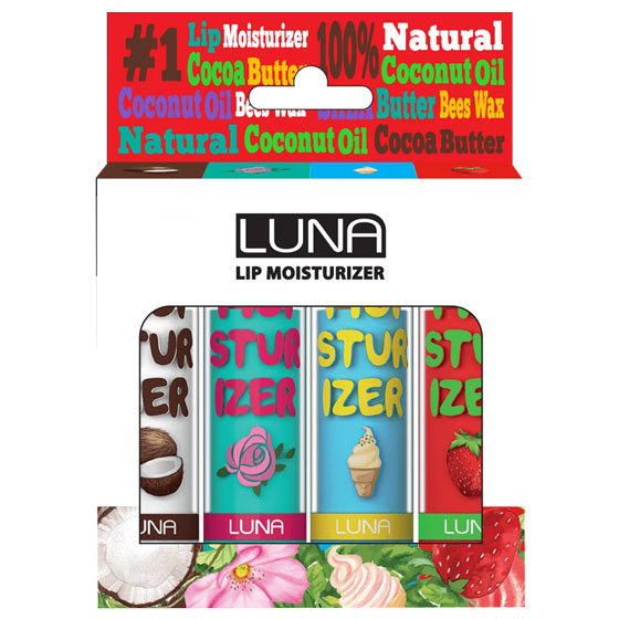 Luna Lip Moisturizing Balm (Vanilla + Strawberry + Coconut + Rose) 4 x 3.5 gm (Offer Pack) image number 0