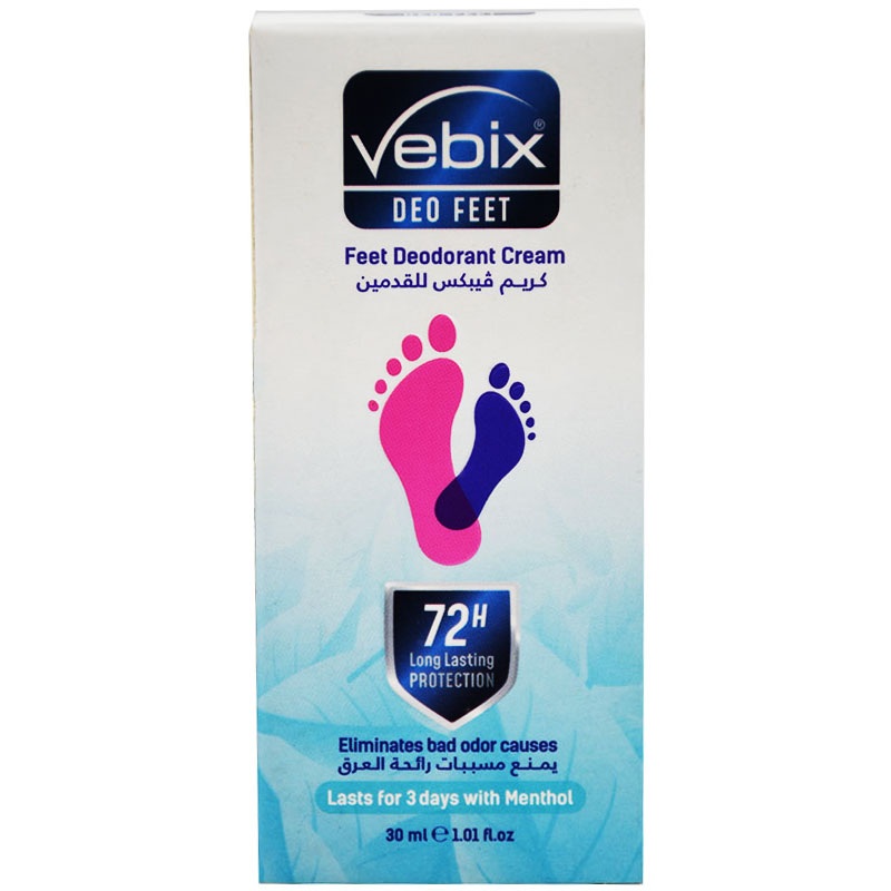 Vebix Deo Feet 72 Hours Deodorant Cream 30ml image number 0