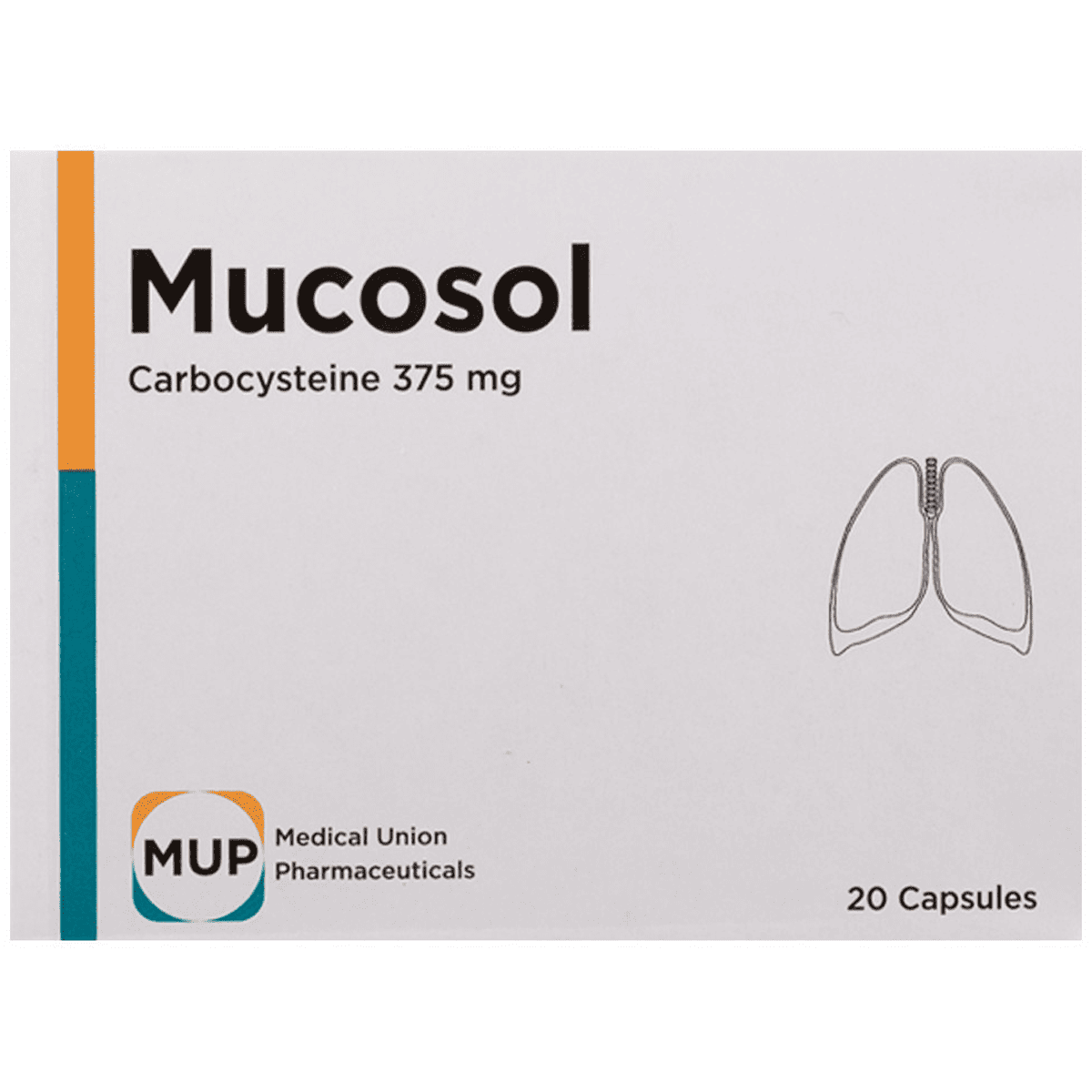 Mucosol 375mg 20 Capsules image number 0